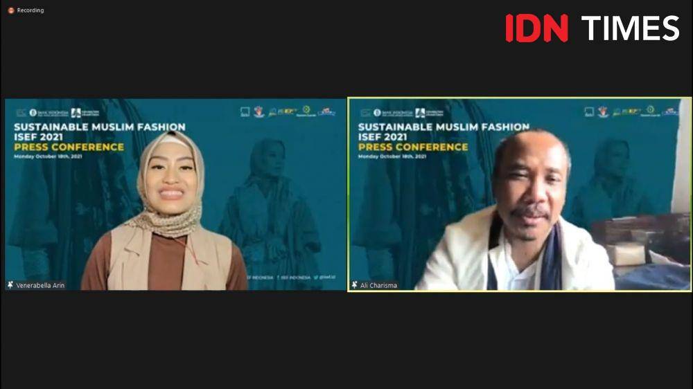 Press Conference Sustainable Muslim Fashion ISEF 2021. Senin (18/10/2021). (IDN Times/Annisa Nisrina)