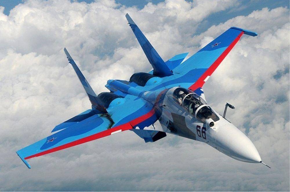 Pesawat jet tempur Su-30 milik Angkatan Udara Federasi Rusia. twitter.com/GarbageDotNet