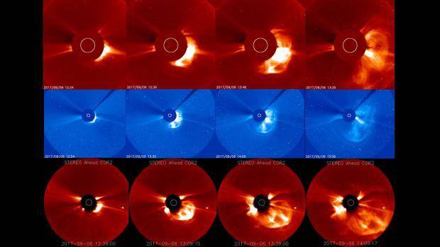 Fenomena Coronal Mass Ejection yang berhasil terekam teleskop manusia. (swpc.noaa.gov)