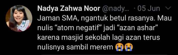 tidak fokus (twitter.com/nadyanoor00)