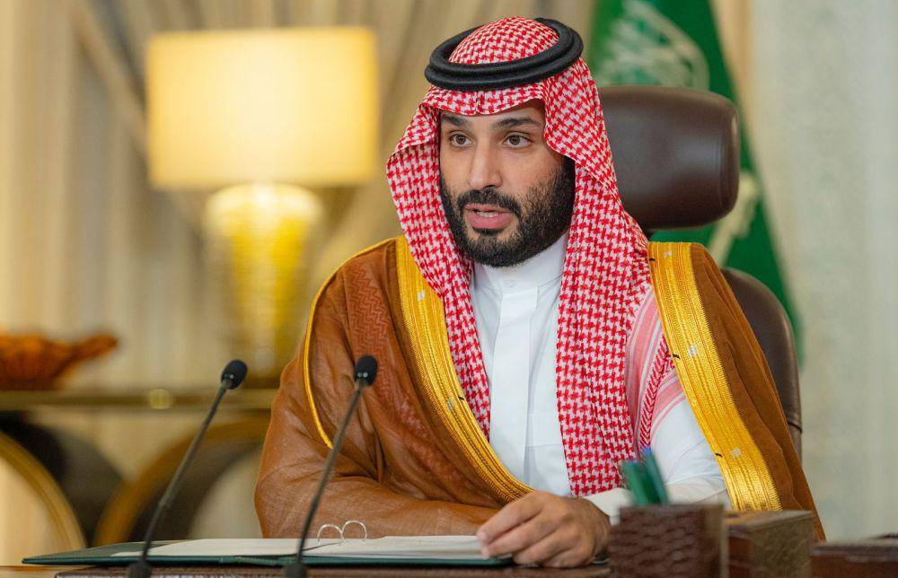 Putra Mahkota Arab Saudi, Mohammed bin Salman, saat membuka acara Saudi Green Initiative (SGI) di Riyadh pada 23 Oktober 2021. (Twitter.com/Saudi Green Initiative)