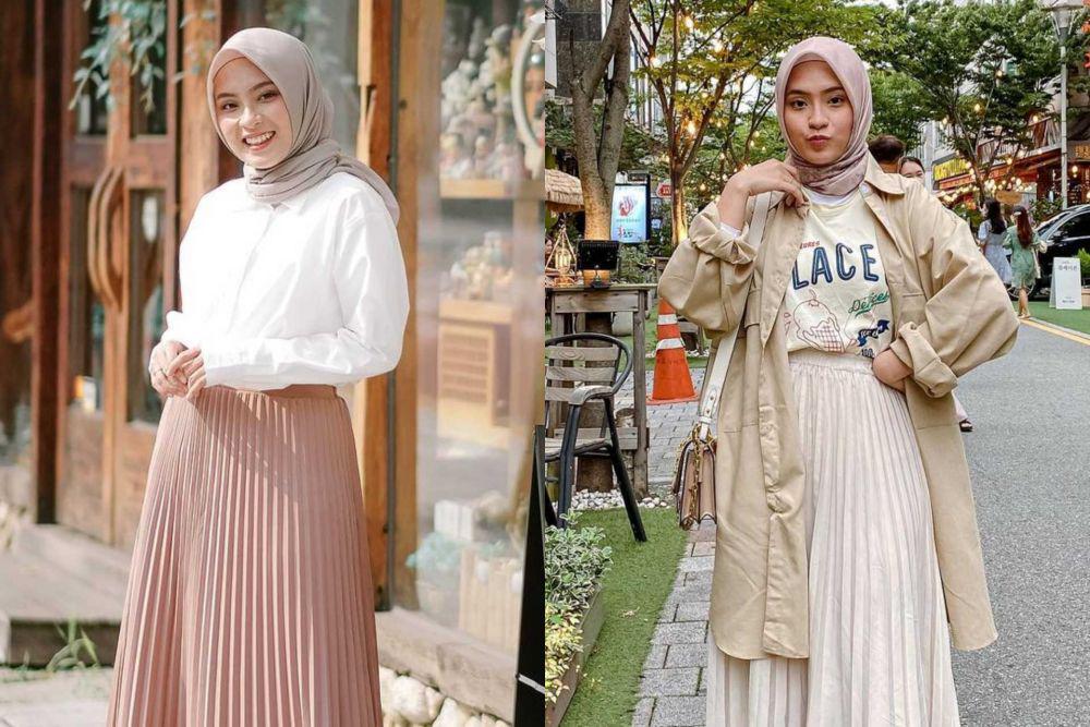 10 Referensi Padu Padan Rok Plisket ala Bianca Kartika, Versatile!
