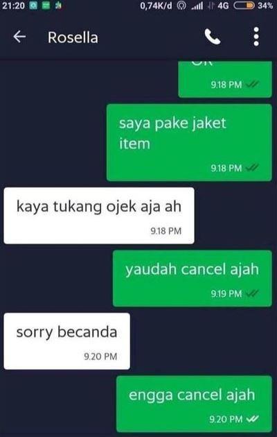 chat driver gak jadi jemput penumpang (instagram.com/newdramaojol.id)