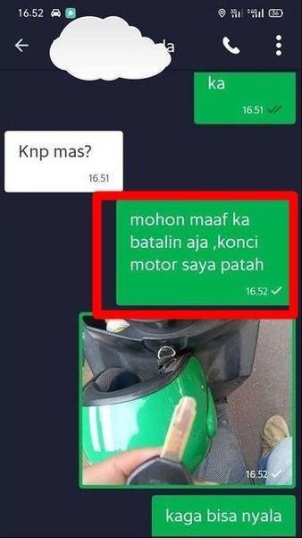 chat driver gak jadi jemput penumpang (instagram.com/newdramaojol.id)