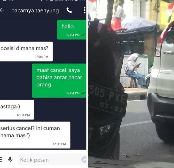 chat driver gak jadi jemput penumpang (instagram.com/newdramaojol.id)