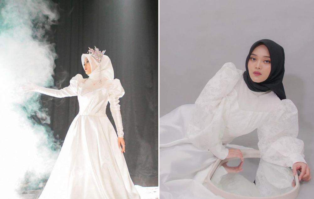 9 Potret Putri Delina Mengenakan Gaun Putih, Anggun nan Menawan!