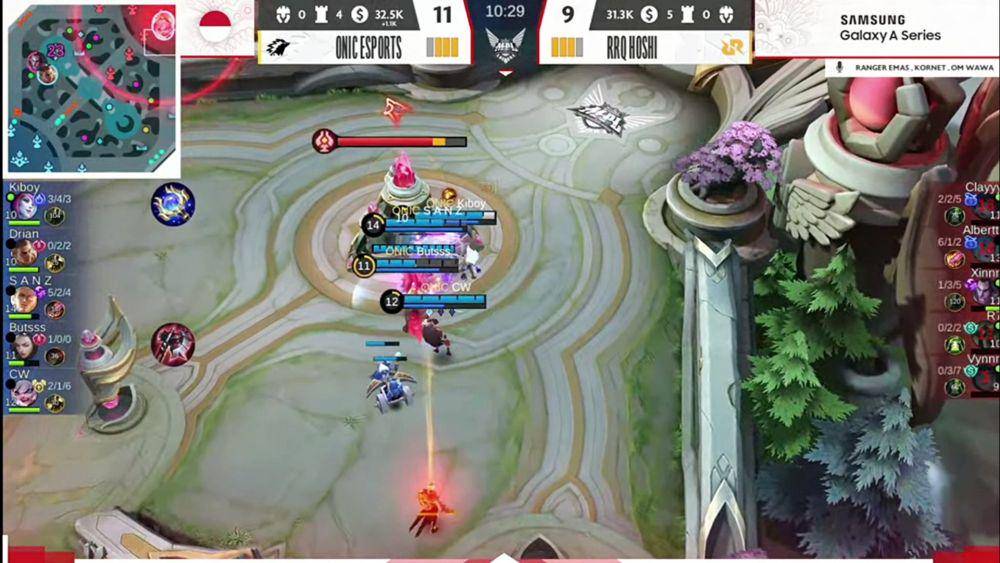 Momen kekalahan RRQ Hoshi dari Onic Esport. (YouTube.com/Mobile Legends: Bang Bang Official)