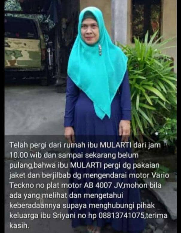 Kekuarga sempat memposting kepergian korban dari rumah ke media sosial. (dok. Istimewa)