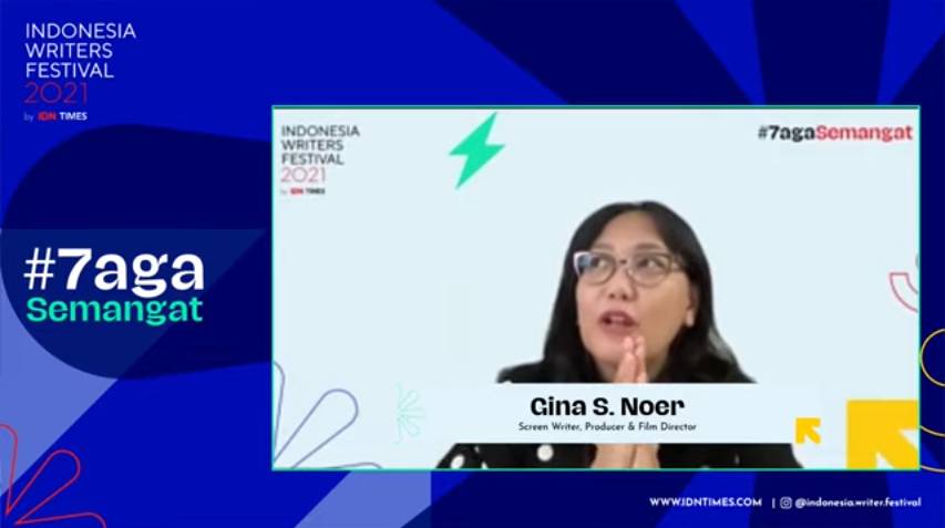 Indonesia Writers Festival 2021 bersama narasumber sineas Tanah Air Gina S. Noer (Tangkapan layar. youtube.com/IDN Times)