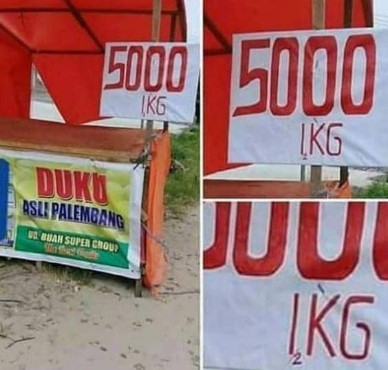 tulisan di spanduk promo (Instagram.com/receh.id)