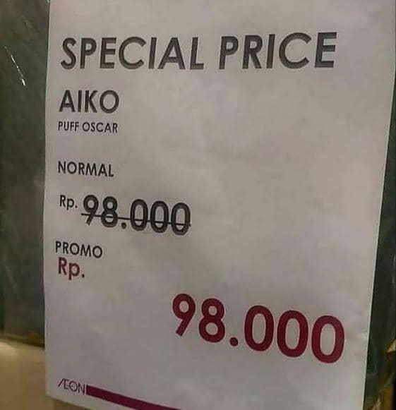 tulisan di spanduk promo (Instagram.com/awreceh.id)