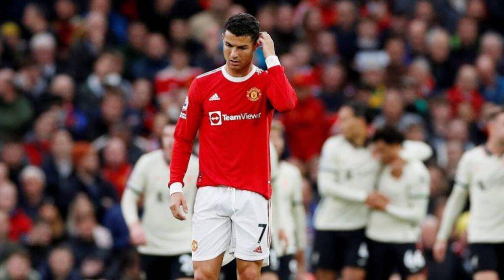Cristiano Ronaldo saat Manchester United kalah melawan Liverpool dengan skor 5-0. (africatopsports.com)