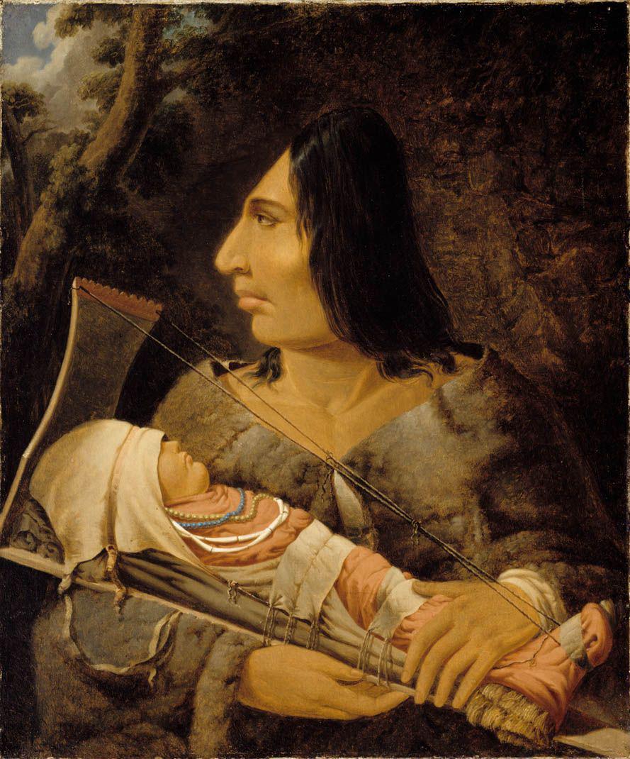 potret lukisan perempuan dengan kepala pipih dengan bayinya, oleh Paul Kane, ca. 1848 Montreal Museum of Fine Art (commons.wikimedia.org/Public Domain)