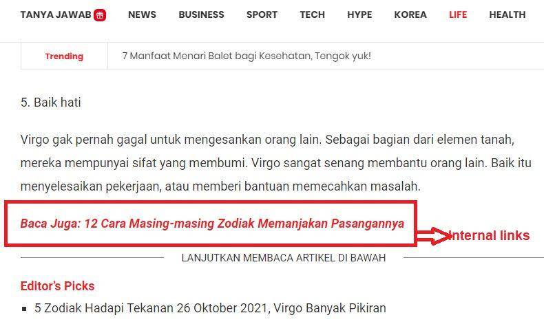 contoh internal links (dok. pribadi/Ratumas Ovvy)