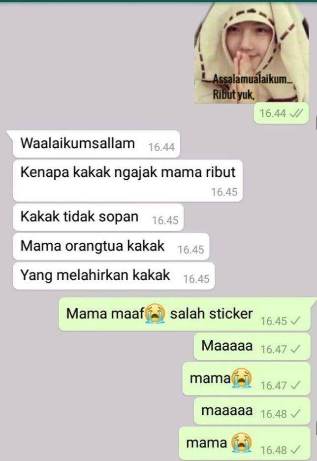 chat lucu salah kirim stiker (twitter.com/pesanclueindonesia)