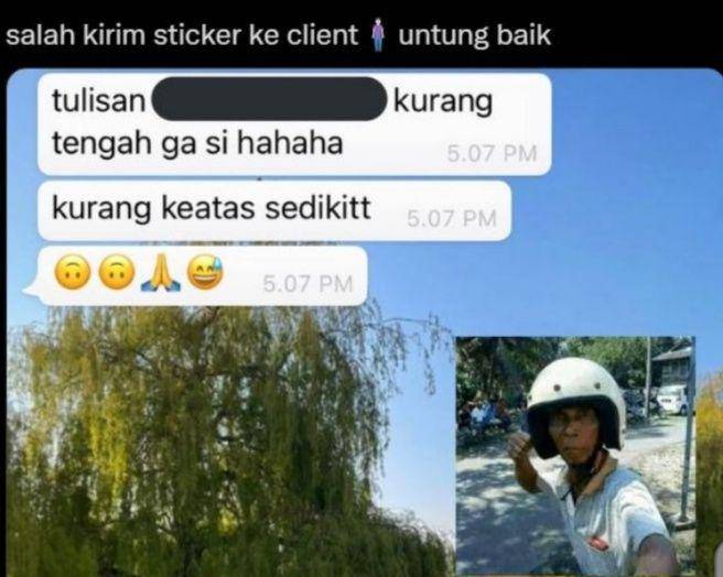 chat lucu salah kirim stiker (twitter.com/soliiitude)