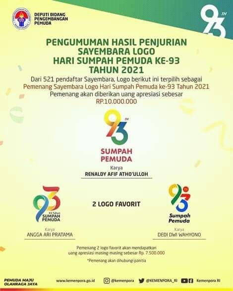 Pengumuman sayembara logo Hari Sumpah Pemuda ke-93 Tahun 2021 (dok.Kemenpora)