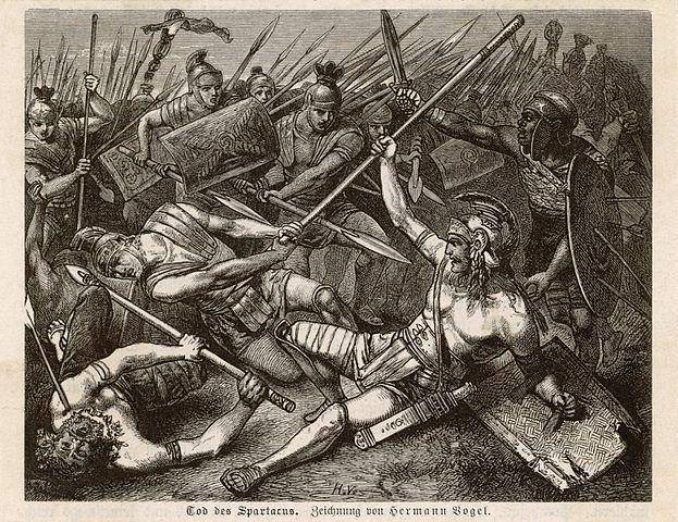 Lukisan kematian Spartacus. (commons.wikimedia.org/Hermann Vogel)