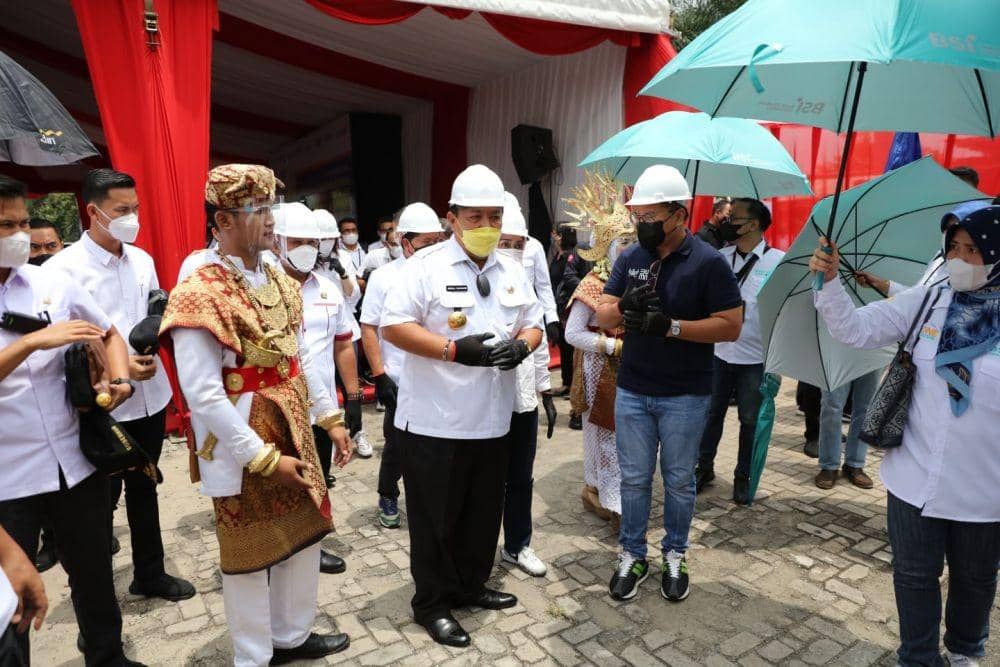 Pemerintah secara resmi memulai realisasi pembangunan proyek Bakauheni Harbour City (BHC) di Menara Siger. (IDN Times/Istimewa)