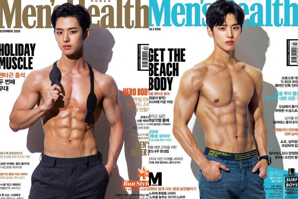 Hongseok Pentagon saat menjadi bintang majalah Men's Health Korea. (instagram.com/menshealth__korea)