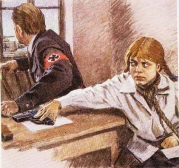 potret ilustrasi Zinaida ketika diinterogasi (historycollection.com)