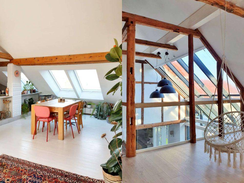inspirasi wood beams di ruangan (instagram.com/sabineaigi | instagram.com/fachwerk_liebelei)