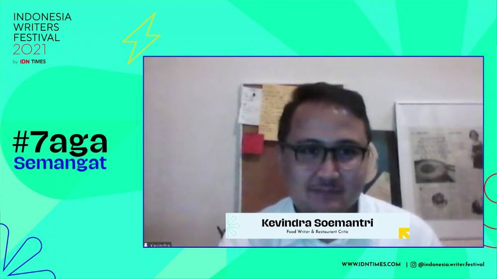 potret sesi Culinary Story Teller di IWF 2021 bersama Kevindra Soemantri (youtube.com/IDN Times)
