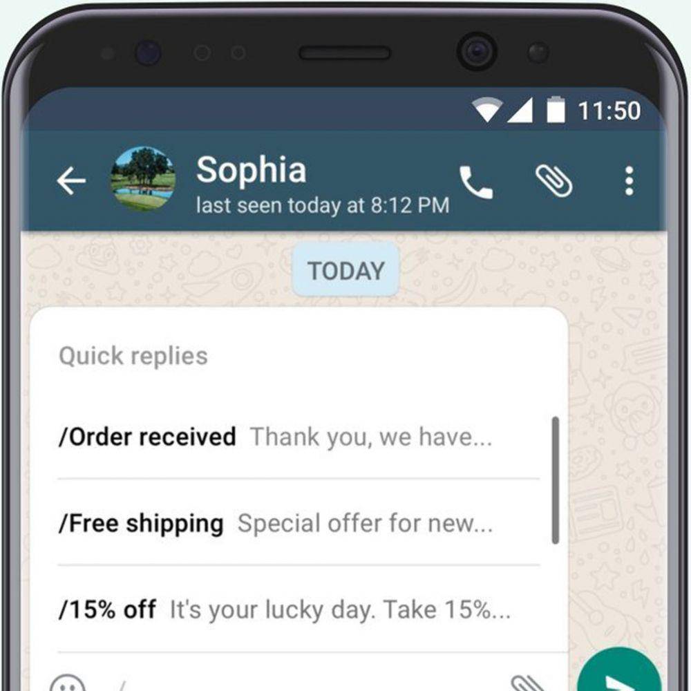 ilustrasi quick replies di WhatsApp Business (steemit.com)
