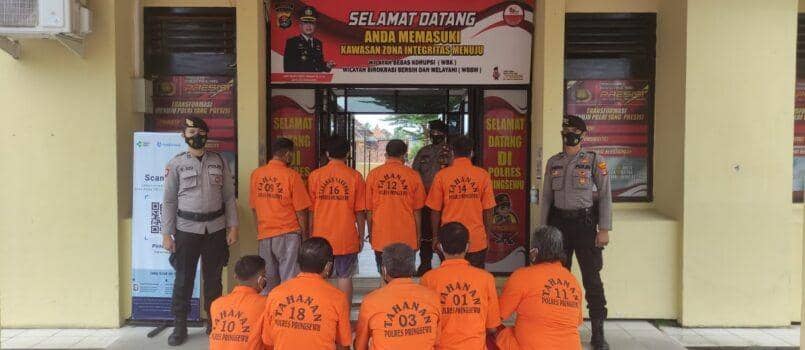 Gerebek Judi Leng dan Togel Online, Polres Pringsewu Tangkap 9 Warga