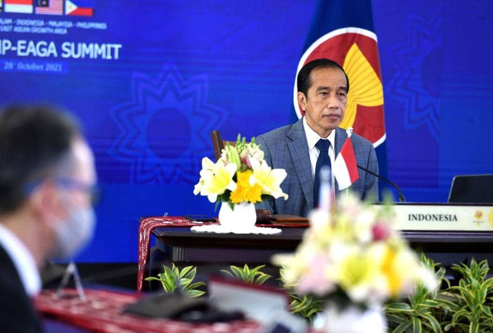 Presiden Jokowi hadiri Konferensi Tingkat Tinggi (KTT) ke-14 BIMP-EAGA pada Kamis (28/10/2021). (dok. Biro Pers Kepresidenan)