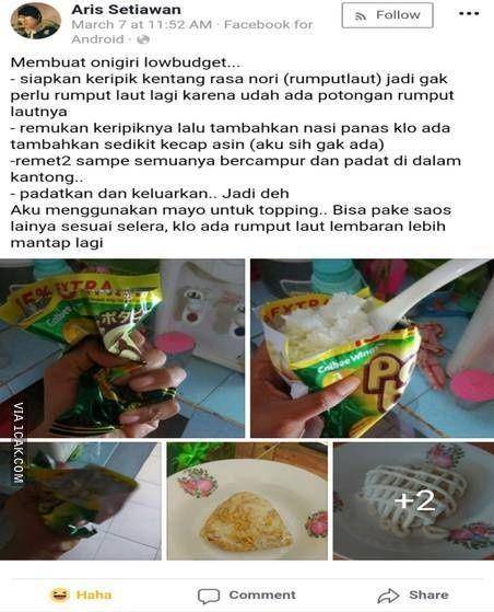 orang Indonesia makan onigiri (1cak.com)