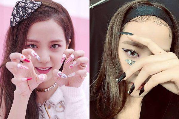 Nail art Jisoo BLACKPINK (instagram.com/jisoo.lblackpink/instagram.com/sooyaaa__)