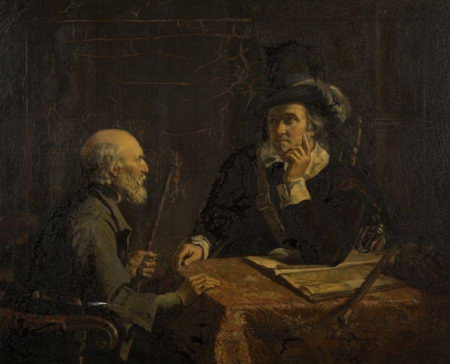 ilustrasi mata-mata, "Oliver Cromwell Closeted with the Spy." (Patrick Allan-Fraser)