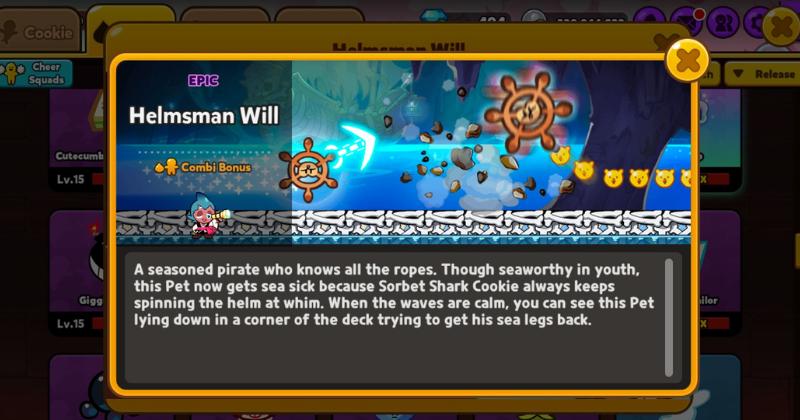 deskripsi Helmsman Will dalam game (dok. Devsisters/Cookie Run: OvenBreak)
