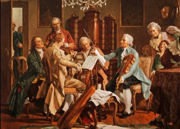 Ilustrasi 'Haydn Playing,’ sebuah lukisan dari abad ke-18 di Staats Museum Vienna (David Wyn Jones)
