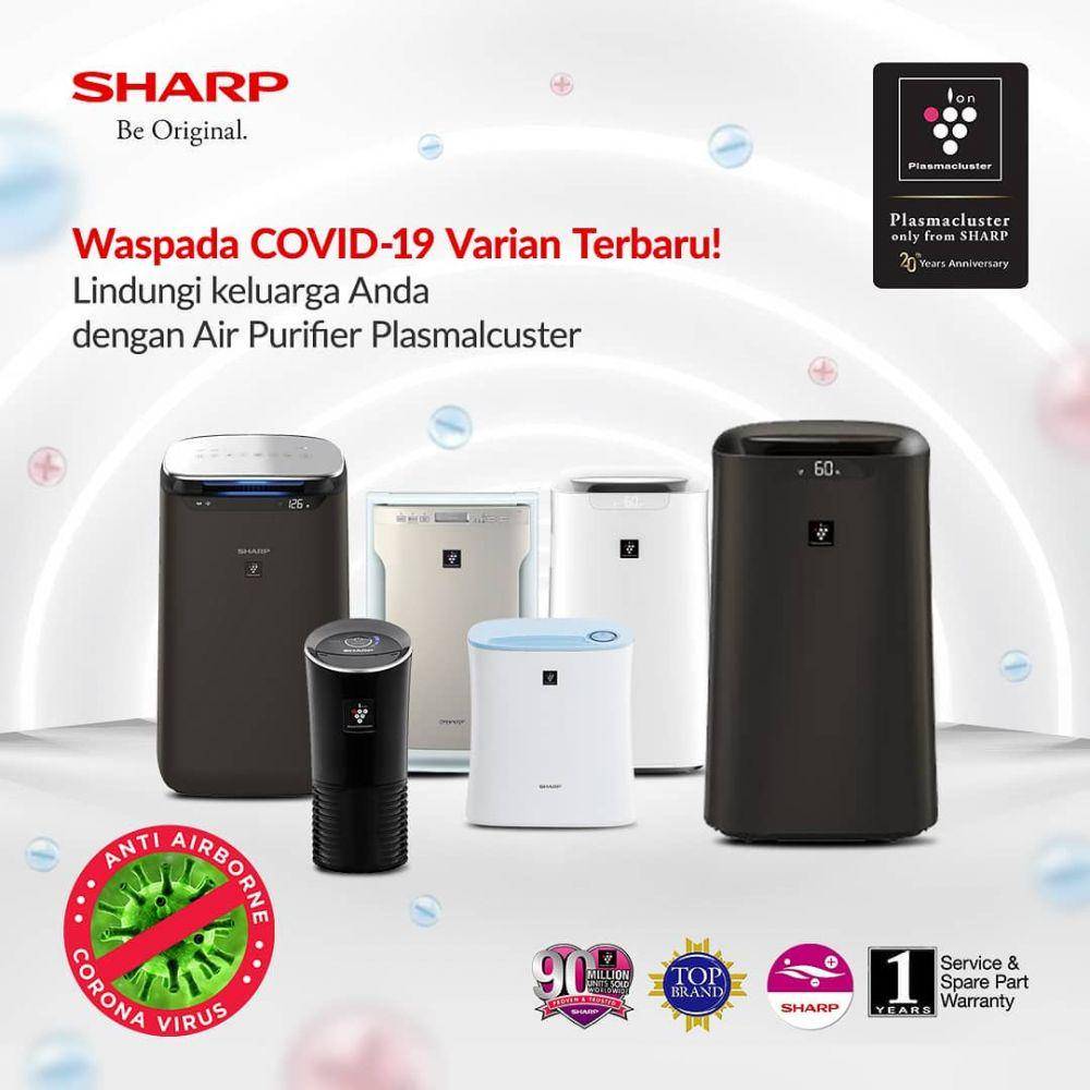 ilustrasi air purifier berteknologi plasmacluster dari SHARP (instagram.com/sharpindonesia)