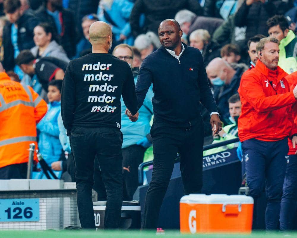 potret Pep Guardiola dan Patrick Vieira (twitter.com/City_Chief)