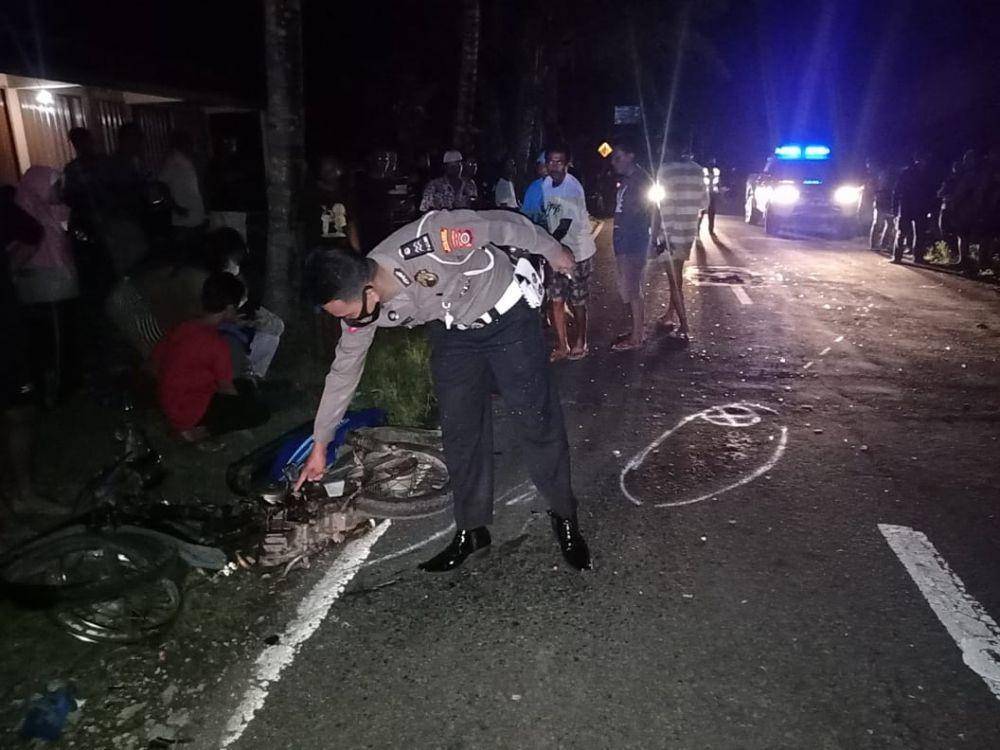 Tabrakan dua motor pengendara tewas ditempat.(doc.Istimewa)