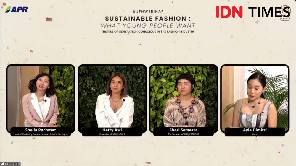 Webinar Sustainable Fashion: What Young People Want yang diselenggarakan oleh Jakarta Fashion Hub. 29 Oktober 2021. (IDN Times/M. Tarmizi Murdianto)