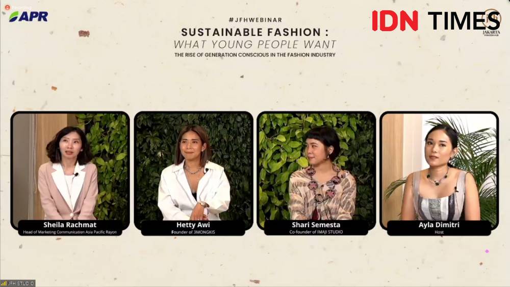 Webinar Sustainable Fashion: What Young People Want yang diselenggarakan oleh Jakarta Fashion Hub. 29 Oktober 2021. (IDN Times/M. Tarmizi Murdianto)