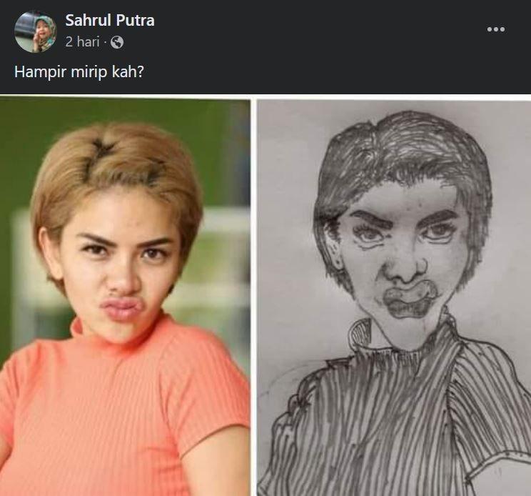 sketsa kocak artis Indonesia (facebook.com/sahrul.putra.3591)