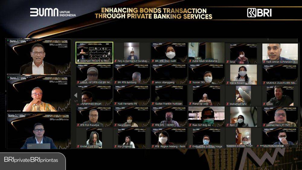 BRI menyelenggarakan Webinar Private & Priority Banking bertema 'Enhancing Bonds Transaction through Private Banking Services'. (Dok. BRI)
