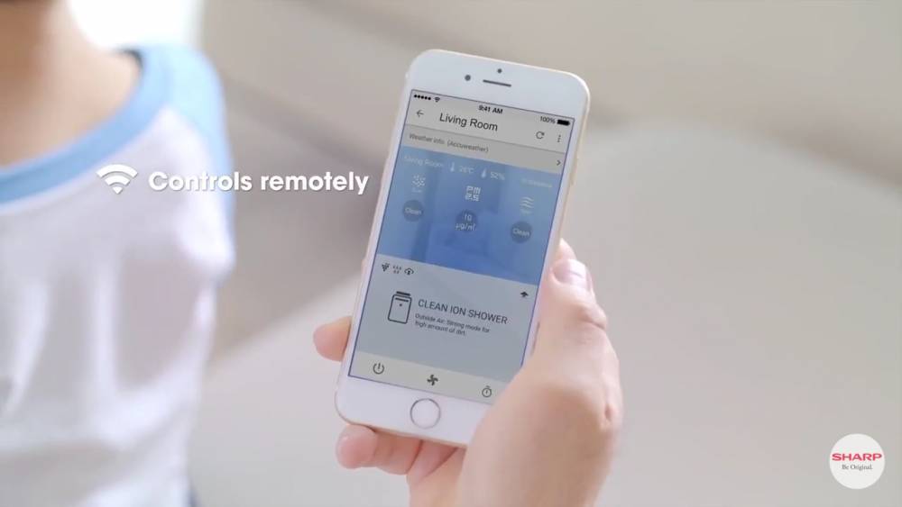 ilustrasi remot kendali pada Air Purifier AIoT SHARP (YouTube/Sharp Indonesia)