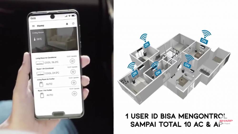ilustrasi penerapan AIoT produk SHARP (YouTube/Sharp Indonesia)