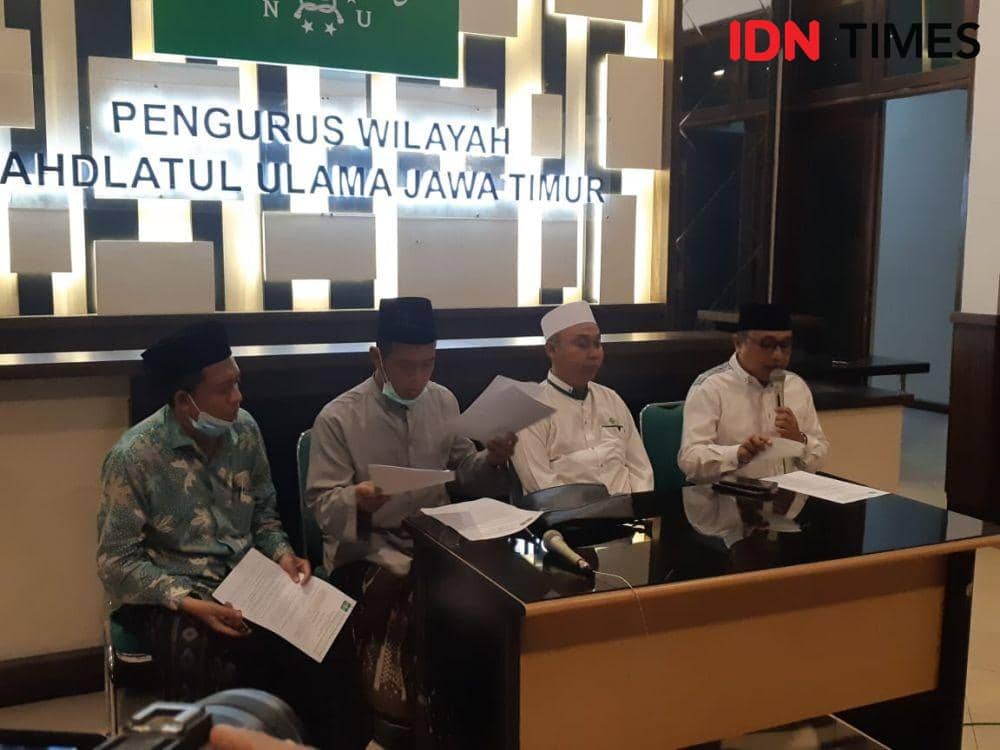 PWNU Jatim konferensi pers soal hasil bahtsul massail hukum cryptocurrency. IDN Times/Ardiansyah Fajar