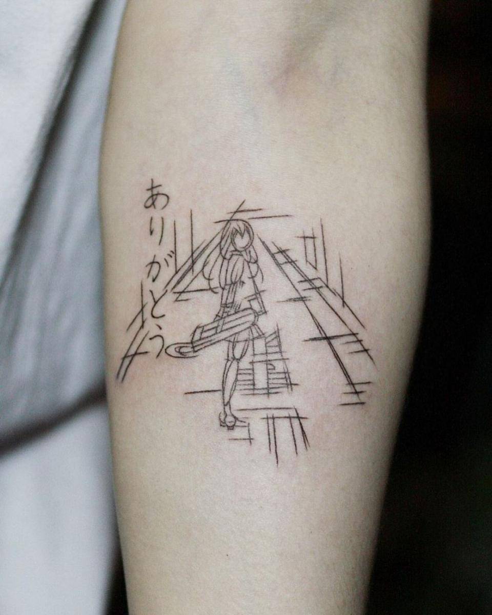 desain tato anime Your Lie in April (instagram.com/coreatattoo)