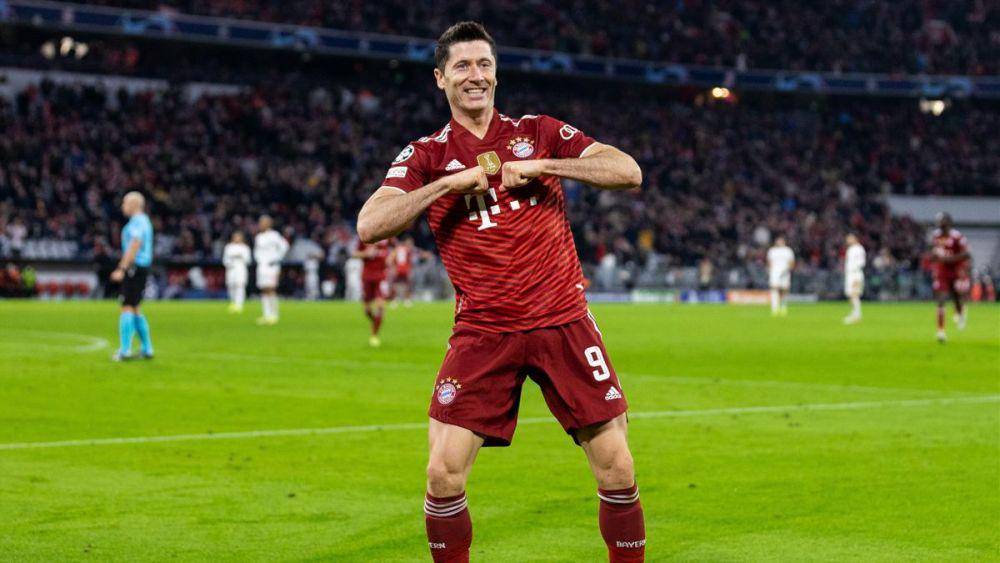 selebrasi gol Robert Lewandowski (twitter.com/ChampionsLeague)