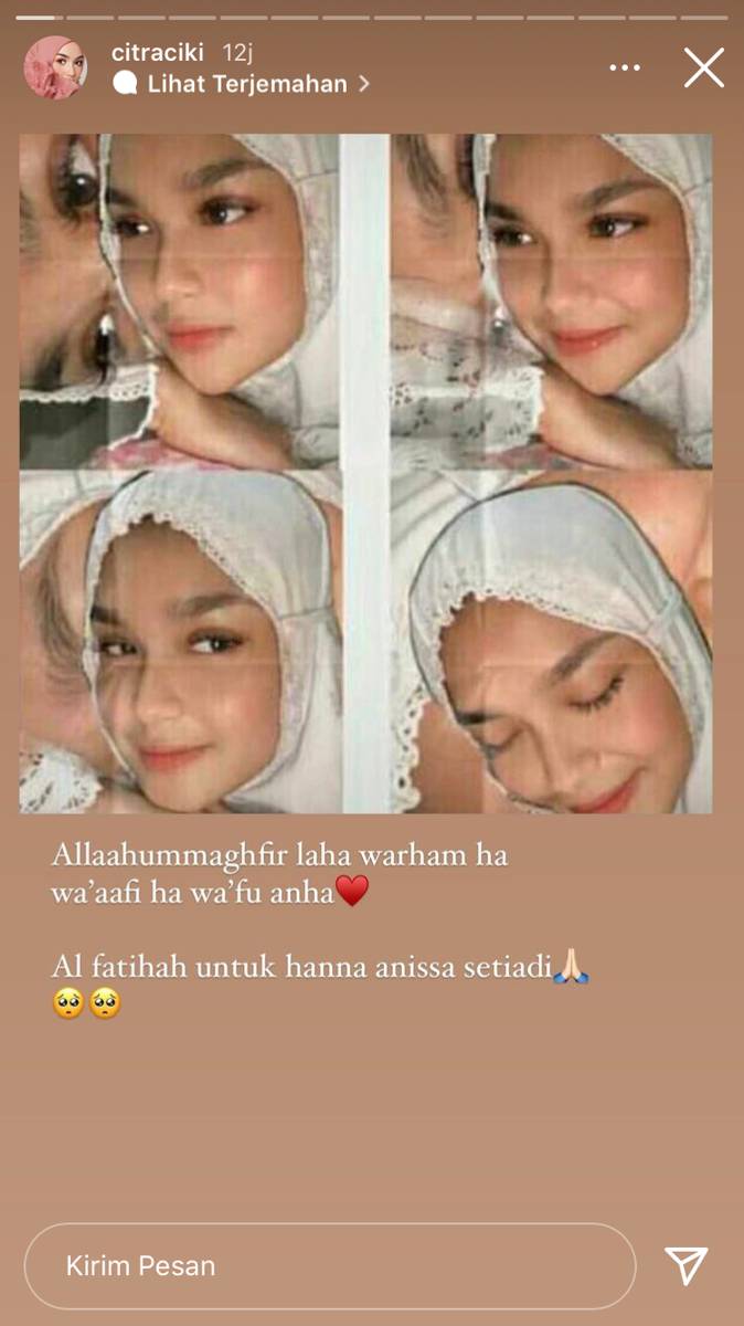 Artis kehilangan saudara (instagram.com/citraciki/