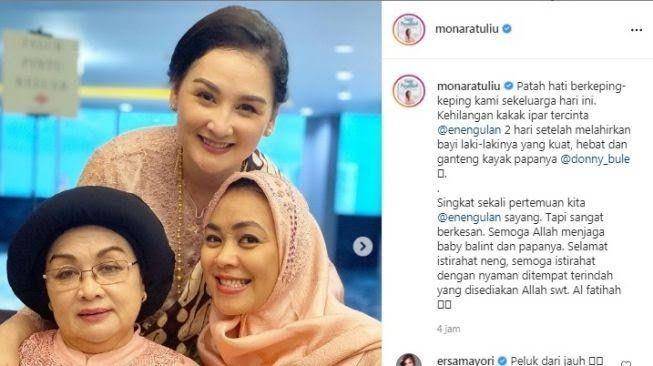 Artis kehilangan saudara (instagram.com/monaratuliu)