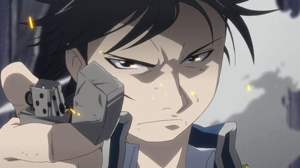 Roy Mustang membakar Lust. (dok. Netflix/Fullmetal Alchemist: Brotherhood)